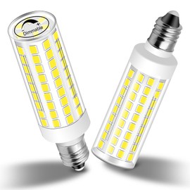 Megereet JDE11 120V 50W Halogen Candelabra Bulb Equivalent,E11 Led Bulbs Dimmable 5W 550lm No-Flicker T3 T4 Mini Base 6000K Daylight White E11 Bulb for Ceiling Fan, Cabinet Lighting,2Pcs