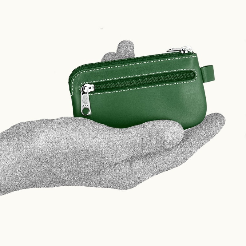 MANAGE Leather Key Case with Coin Compartment and Key Ring