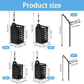 MOAZIFI Fishing Feeder Basket Set with Anti-Tangle Boom, Fishing Feeder Basket 10 g - 40 g with Balance Fishing Sets for Freshwater and Sea Fishing