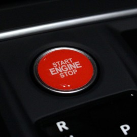 Gel Sticker 3D for Emblem Start Stop Button Doming Cover Car Sticker Keyless GO Push Switch Button Cover Car Accessories DM005 (Red Gloss)