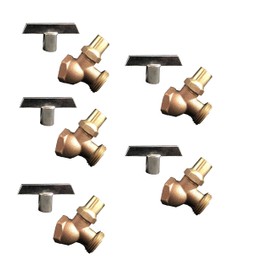 EZ-FLUID 3/4"FIP X 3/4" MHT Male Hose Threaded Hose Connector Hose Bib w/Loose Key,Heavy Duty Brass No-Kink Hose Bibb Water Faucet,Outdoor Garden Hoses Spigot Shut Off Valve Hose Facuet Bibs(5 Packs)