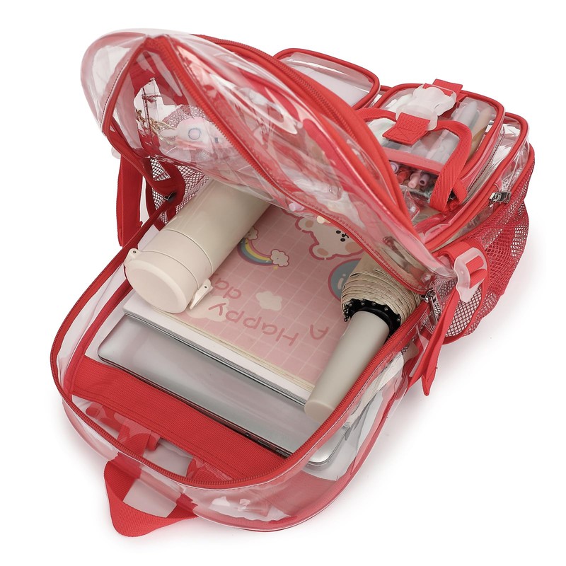 Kouxunt Clear Backpack Heavy Duty Transparent Backpacks Stadium Approved for