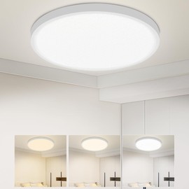 UthCracy LED Flush Mount Ceiling Light 12 Inch Low Profile Surface Mount Modern Ceiling Light Fixture for Kitchen Bedroom Hallway Closet, 3000K/4000K/6000K, 24W, Round, White