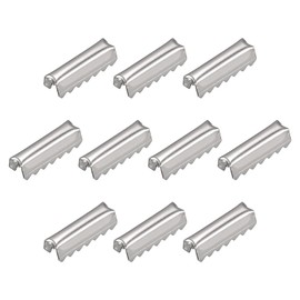 uxcell Fold Over Crimp End Caps, 200Pcs 11mm x 3mm Ribbon Crimp End Fasteners for Leather Decoration DIY Accessories, Silver Tone