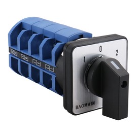 Baomain Interruptor de cambio de leva selector rotativo AC 660 V 63 A 3 posiciones 4NO+4NC SZW26-63/D404.4