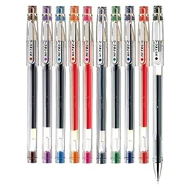 Pilot Hi-Tec-C 04 Gel Ink Pen, Ultra Fine Point 0.4mm, LH-20C4, 10 Color Set with Ecology Sticky Notes