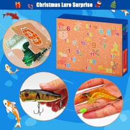 Fishing Advent Calendar 2024, 24 Days Christmas Countdown Fishing Lures Tackle Set for Adult Men Teen Boys, Xmas Surprise for Fisher, Father, Granpa, Brother, Boyfriend (A Sets 24 MIXED)