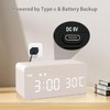 MOSITO Digital Wooden Alarm Clock with Wireless Charging, 0-100% Dimmer,