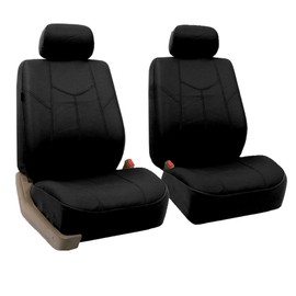 FH Group FH-PU009112 Rome PU Leather Seat Covers, Full Set, Airbag Compatible and Split Bench, Solid Black