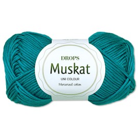 Frida's Wollhaus Drops 50 g Nutmeg Cotton Knitting Crochet Wool Yarn Mercerised 45 Colours (74 | Petrol)