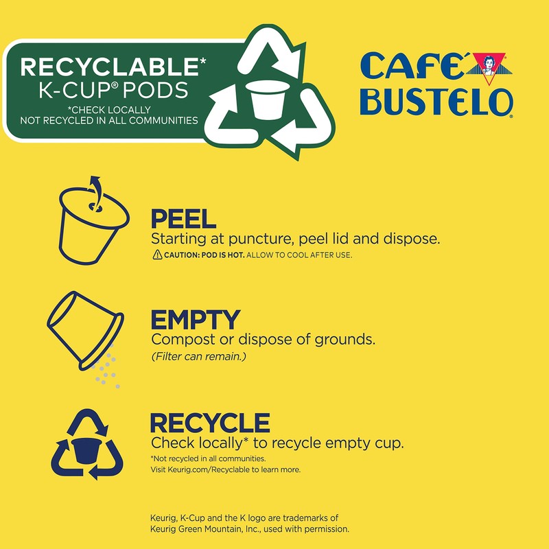 Café Bustelo Espresso Style Dark Roast Coffee, 32 K Cups