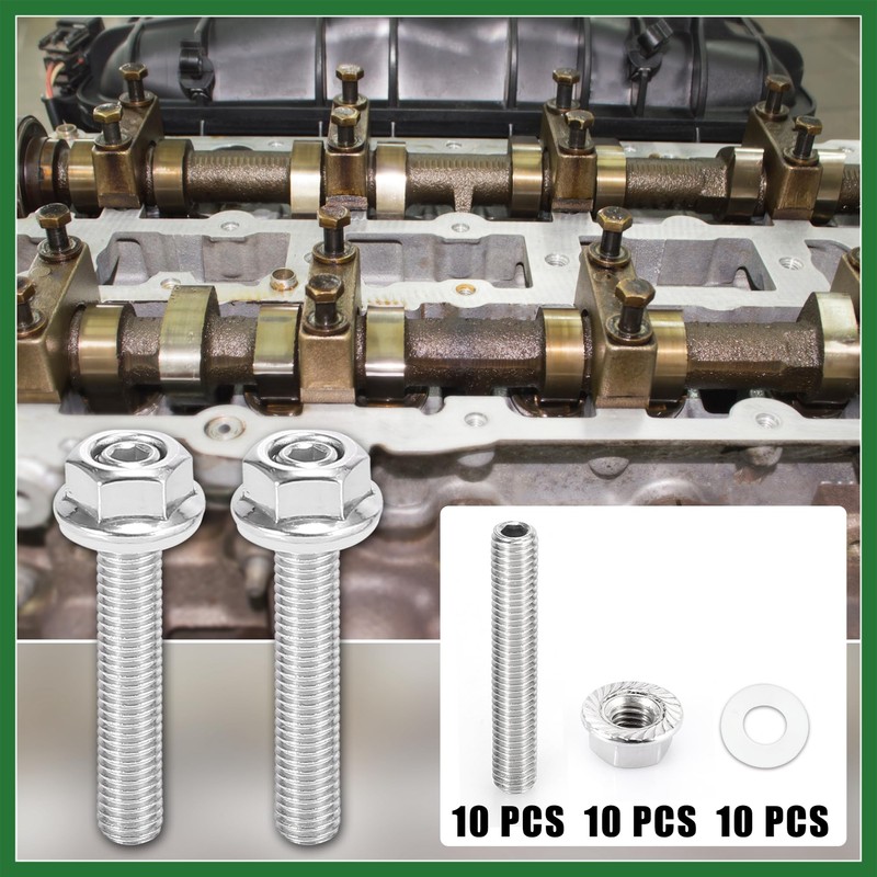 Motoforti 10pcs Stainless Steel Exhaust Manifold Bolt Stud Hardware for