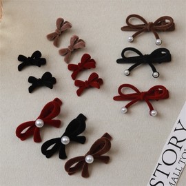 DIY Hairpin & Hair Accessory Making Materials cd48 Two Pearls with Black Ribbon 200ea