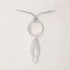 Rancho Necklace Silver Loopy Pendant Silver Flat Ring on Grey
