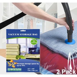 4 Pack Combo Extra Jumbo and Jumbo Double Seal Waterproof Vacuum Storage Bags Pack Contains 2 Jumbo 52"x39" and 2 Extra Jumbo 52"x47" Bags