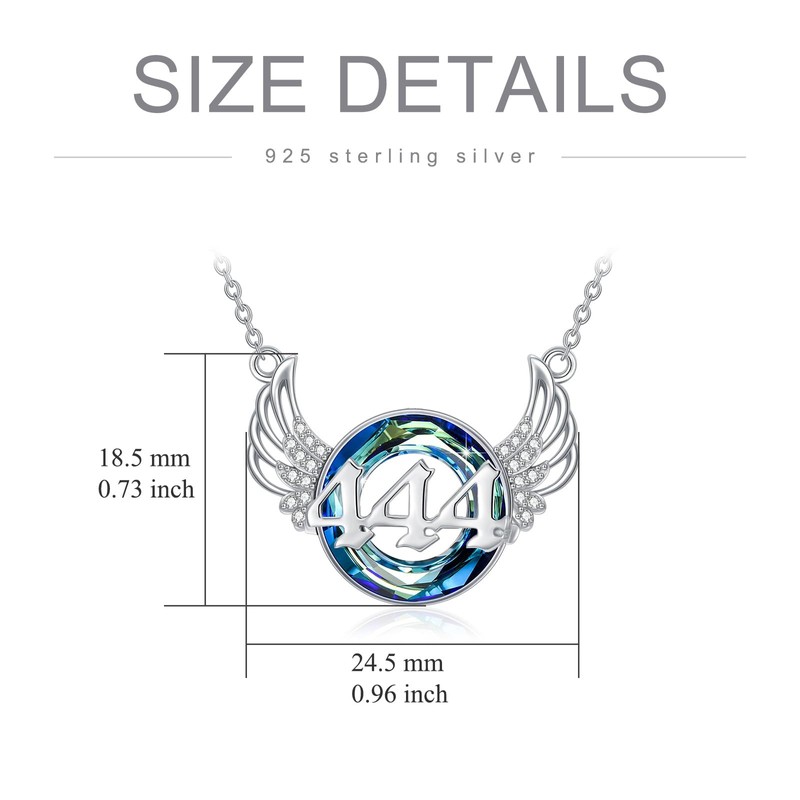 PELOVNY Angel Number 444 Necklace for Women 925 Sterling Silver