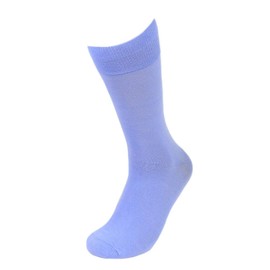 Feraricci Solid Color Polyester Socks for Men, Casual and Formal Attire Mid Rise Men’s Crew Socks - French Blue