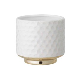 Nordring Ceramic Flower Pot Goldy - colorful Planter, Pot for plants, sukkulents Size S (10 cm ø) Dia 4-1/8", Stoneware, white