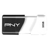 PNY Compact Attache 32GB USB 2.0 Flash Drive - Black/White