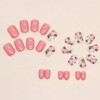 AkiliBIELY Short Press on Nails Square Pink White Black Green
