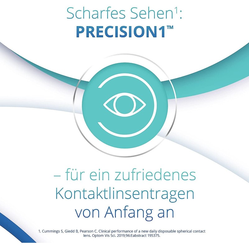 PRECISION1 Soft Day Lenses, Pack of 30, BC 8.3 mm,