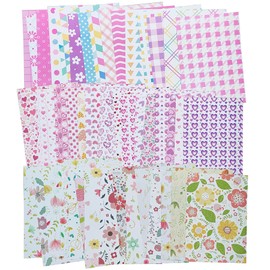LAPLBEKE 90 Sheets Scrapbooking Paper, 14 x 20 cm, Colourful Decorative Craft Paper, Decorative Paper, Design Paper for DIY Card Making, Journaling Paper Accessories (Flowers)