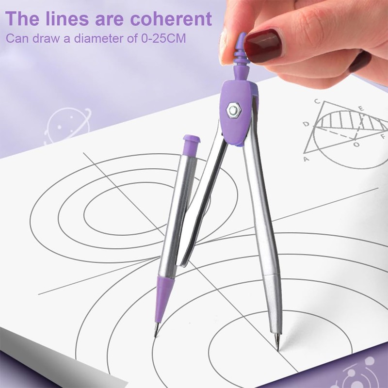 WUSJCOF Geometry Set Compass and Accessories for Primary and Secondary