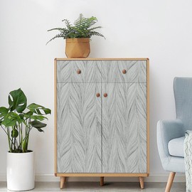 TANONE Gray Peel and Stick Wallpaper Herringbone Thickening Contact Paper Vinyl Self Adhesive Removable Wallpaper Modern Stripe Gray Wallpaper for Wall Cabinets Furniture DIY 17.5"x393"