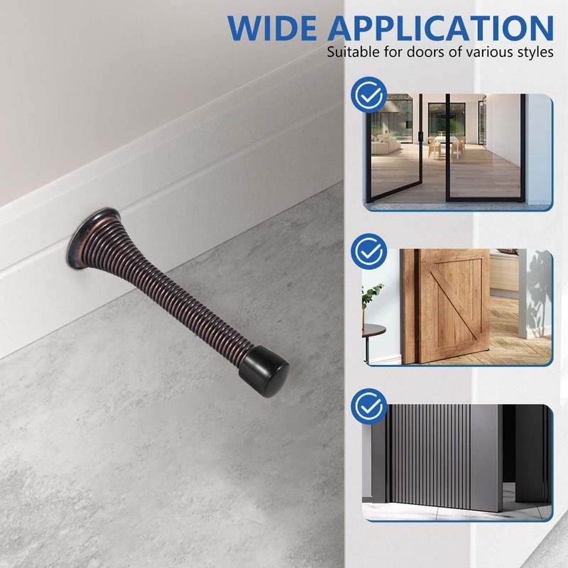 KISEER 12 Pack Spring Door Stops 3 1/4 Inch Flexible