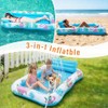 Inflatable Tanning Pool Lounger Float with Sprinkler, Pool Float Adult