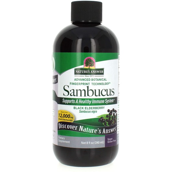 Nature's Answer Sambucus Dietary Supplement, Original for Daily Immune and Antioxidant Support | Made in The USA | Alcohol-Free, Gluten-Free & Vegan 8oz