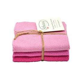 Solwang Cleaning Cloth Light Pink Combination Knitted Cleaning Cloths Cotton Cloths Stainless Steel
