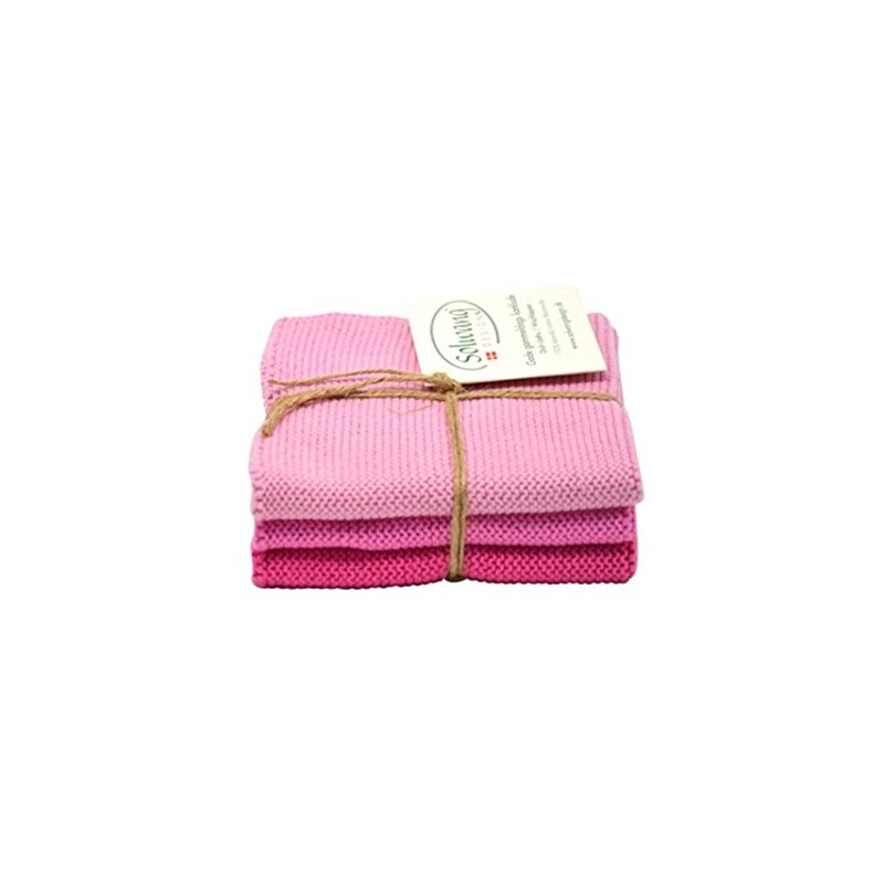 Solwang Cleaning Cloth Light Pink Combination Knitted Cleaning Cloths Cotton