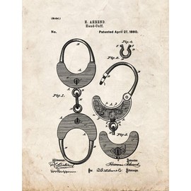Handcuff Patent Print Old Look (8.5" x 11") M11879