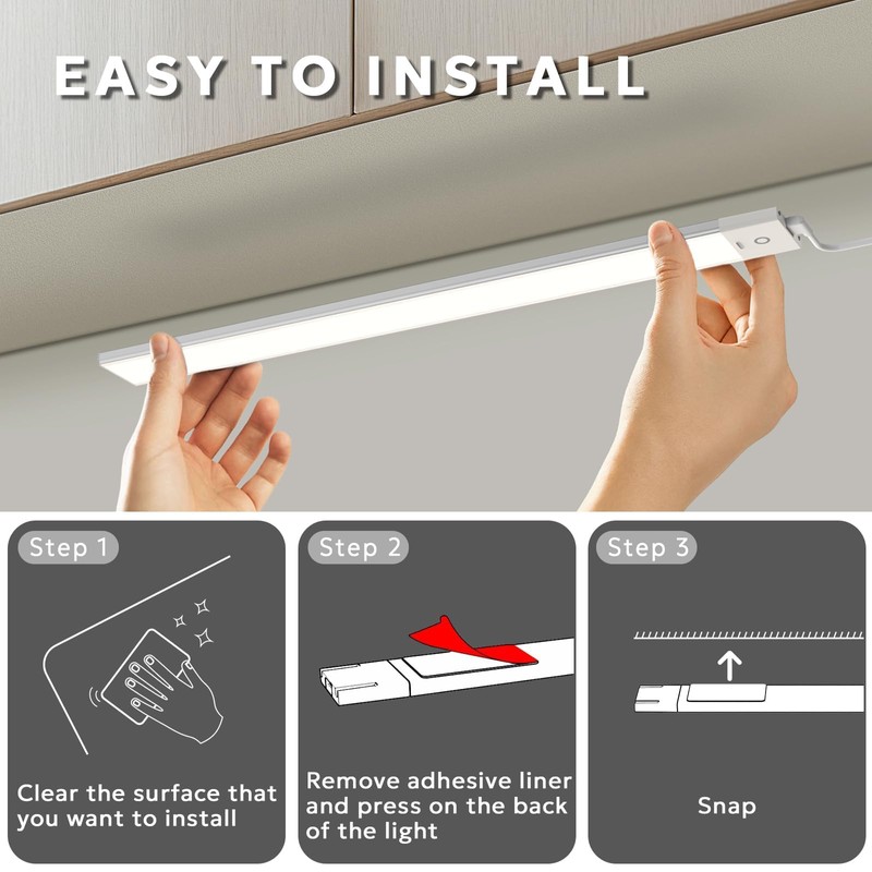MYPLUS 16" Under Cabinet Lights, 5 Color Temps Under Counter