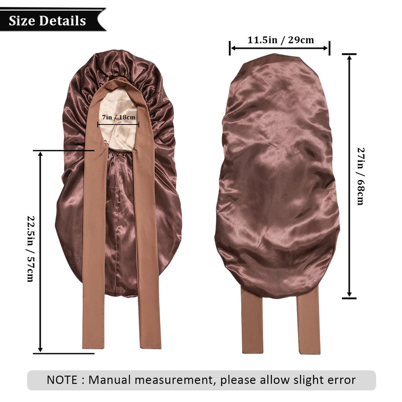 AWAYTR Long Satin Bonnet for Sleeping - Double Layer Reversible