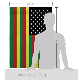 Alternative African American House Flag - Set Patriotic Historic July Memorial Veteran Independence United State - Decoration Banner Small Garden Yard Gift Double-Sided Made in USA 28 X 40