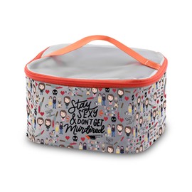 PXTIDY True Crime Makeup Bag Stay Sexy Don't Get Murdered Cosmetic Organizer Bag My Favorite Murder Zipper Pouch