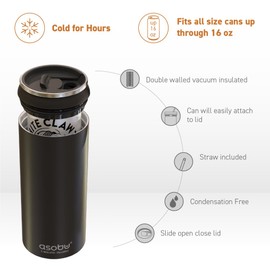 Asobu - Funda aislante para enfriador múltiple para latas delgadas y estándar, 12 onzas y 16 onzas, para seltzer, refrescos, cerveza o bebidas energéticas y todas las botellas de cerveza de tamaño