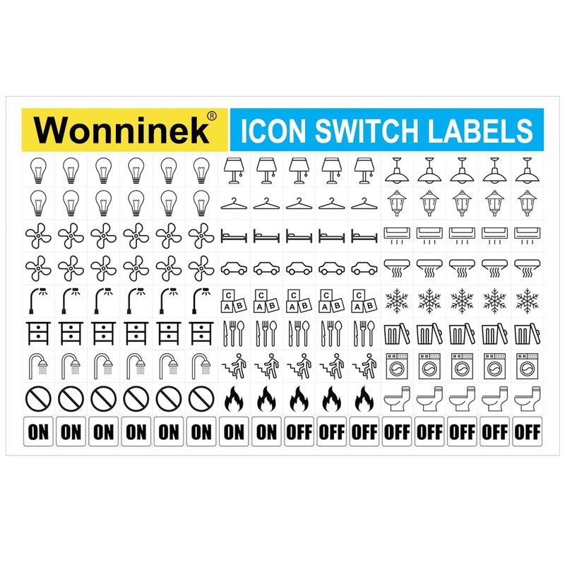 Wonninek Light Switch Labels 600PCS Waterproof Electric Breaker Panel Label