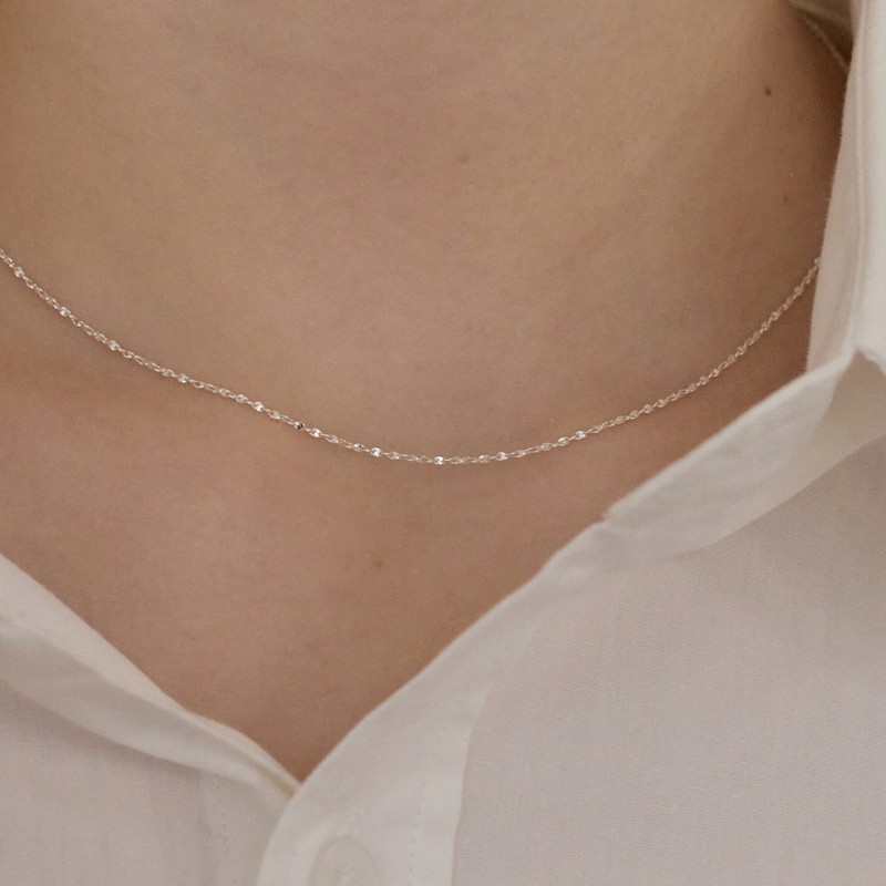925 silver twist chain necklace gift package / 925실버 트위스트