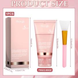 Collagen Night Wrapping Mask, Collagen Peel Off Mask, Baby Collagen Glow Mask, Biodance Collagen Mask Overnight, for Hydration, Anti-Wrinkle Effect, Anti Ageing and Brightening