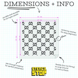 GG Pattern Stencil – 10 x 10 Inches, Reusable Stencil for Painting on Wood, Walls, Fabric, and Crafts – Durable Plastic for DIY Art & Home Decor