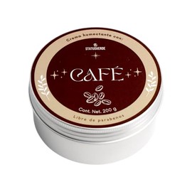 Crema corporal hidratante ANTIOXIDANTE de Café, blanquea, hidratación profunda, textura nacarada, en lata de 200g