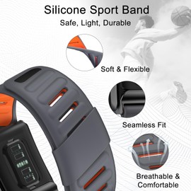 surundo Silicone Sport Band Compatible with Whoop 4.0 Band Strap Men Women, Soft Breathable Sport Adjustable Waterproof Replacement Wristbands Straps for Whoop 4.0 Bands