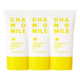 Nature Republic [1+1+1] Chamomile Calming Tone-Up Sun Cream SPF 50+ PA++++ Single Option PK0733 / [1+1+1] 캐모마일 카밍 톤업 선크림 SPF 50+ PA++++ 단일옵션 PK0733