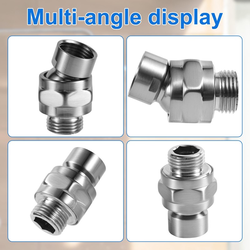 Swivel Shower Head Adapter, Sturdy Thicken Shower Connector Ball Joint