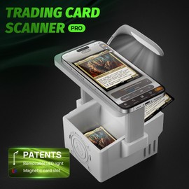 Card Scanner Pro for Trading Cards – MTG & TCG Card Scanner Stand with LED Light and Magnetic Base, Quickly Scan and Price Check Unsleeved Collectible Cards, Compatible with ManaBox App