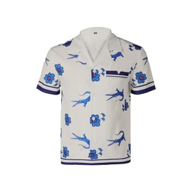 IOONCHI Lochlan Ratliff Shirt Mens White Lotus Cosplay Costume Crocodile Printed Beach Hawaiian Shirts