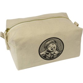 'Funny Girl Selfie Face' Canvas Wash Bag/Makeup Case (CS00039445)